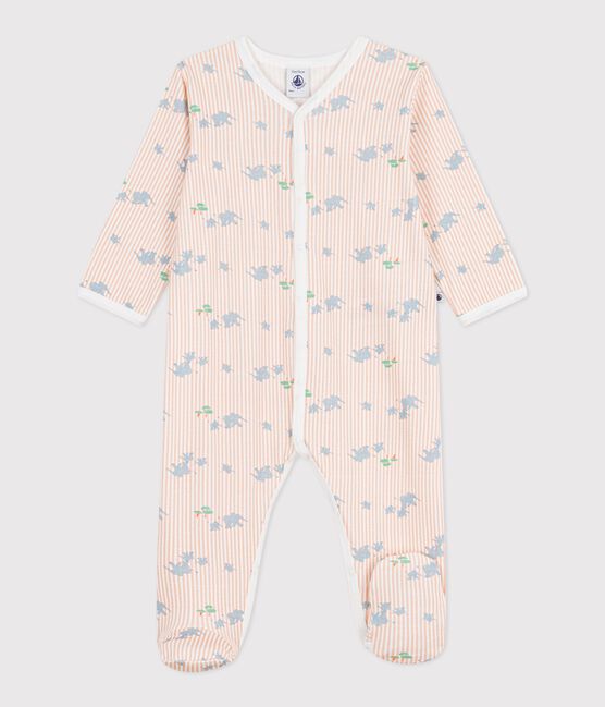 Pyjama bébé en coton imprimé éléphants blanc MARSHMALLOW/blanc MULTICO