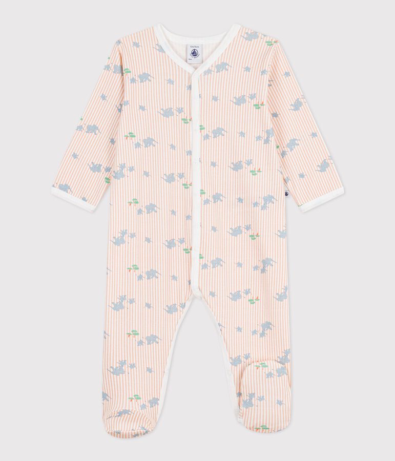 Pyjama b&eacute;b&eacute; en coton imprim&eacute; &eacute;l&eacute;phants blanc/multicouleur