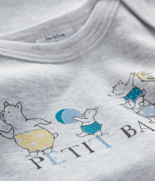 Body manches longues b&eacute;b&eacute; gar&ccedil;on-fille gris