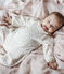 Combinaison longue bébé fille en côte blanc MARSHMALLOW/blanc MULTICO