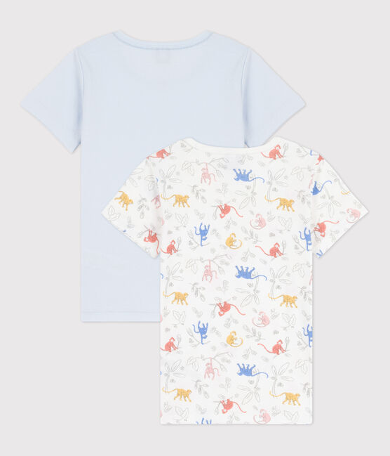 Set van 2 T-shirts met korte mouwen voor meisjes in katoen. variante 1