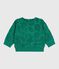 Sweatshirt &agrave; capuche b&eacute;b&eacute; en coton motifs palmiers vert