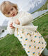 Jurk met lange mouwen in doorgestikte tubic met print voor baby's