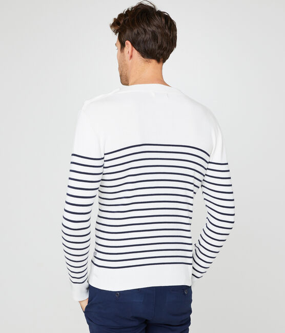 Pull marin homme blanc MARSHMALLOW/bleu SMOKING
