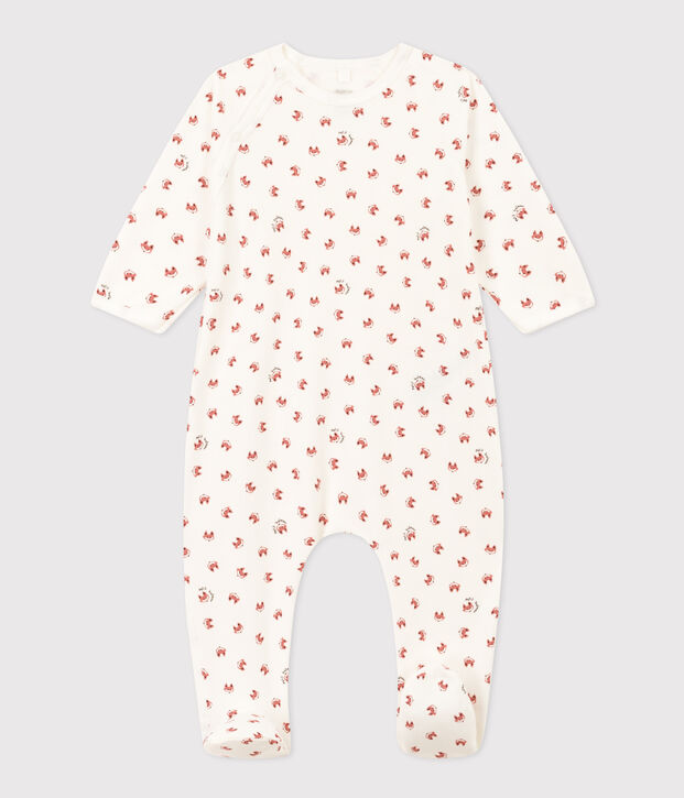 Pyjama b&eacute;b&eacute; imprim&eacute; en molleton blanc/multicouleur