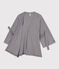 Gestreepte kimono voor vrouwen blauw SMOKING/wit MARSHMALLOW