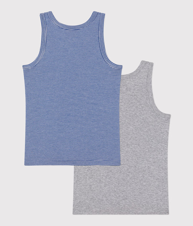 Setje met 2 katoenen hemdjes met streepjes voor kinderen multicouleur