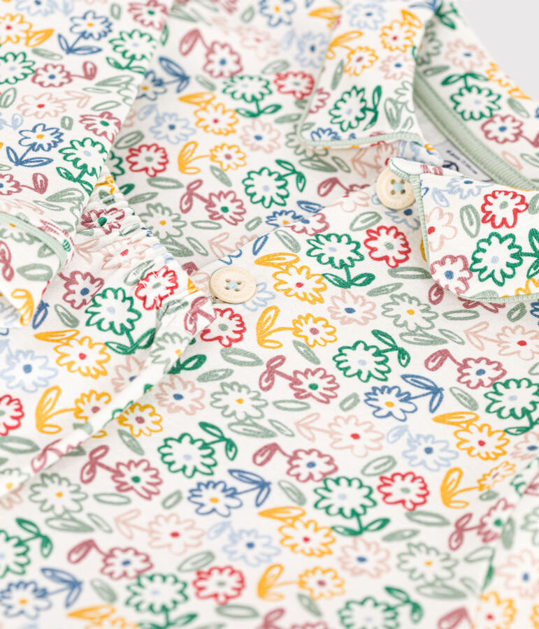 Katoenen pyjama met bloemenprint voor kinderen wit/multicouleur