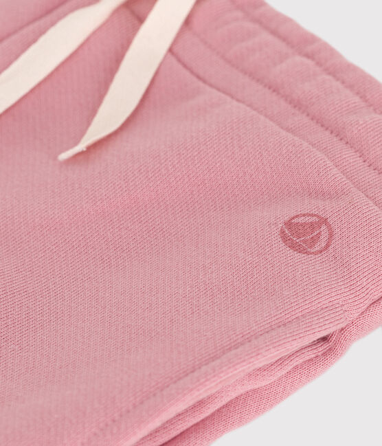 Effen katoenen joggingbroek voor kinderen roze CHARME