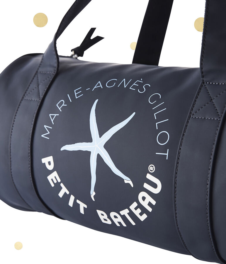 Sac polochon. Petit bateau x Marie-Agn&egrave;s Gillot bleu