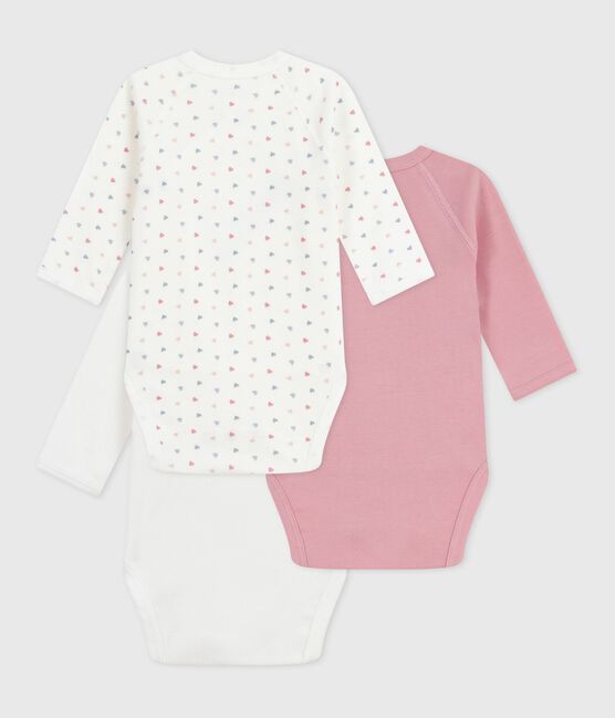 Lot de bodies croisés manches longues en coton imprimé bébé variante 2