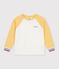 Katoenen T-shirt met lange mouwen en colorblock voor kinderen ecru/multicouleur