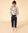 Blouse en gaze de coton enfant fille rose SALINE/blanc MULTICO