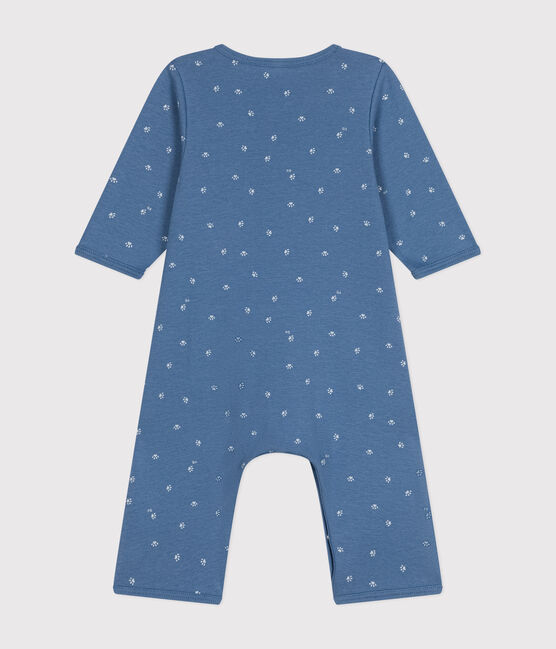 Katoenen bodypyjama zonder voetjes blauw BEACH/ MARSHMALLOW