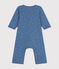 Katoenen bodypyjama zonder voetjes blauw BEACH/ MARSHMALLOW
