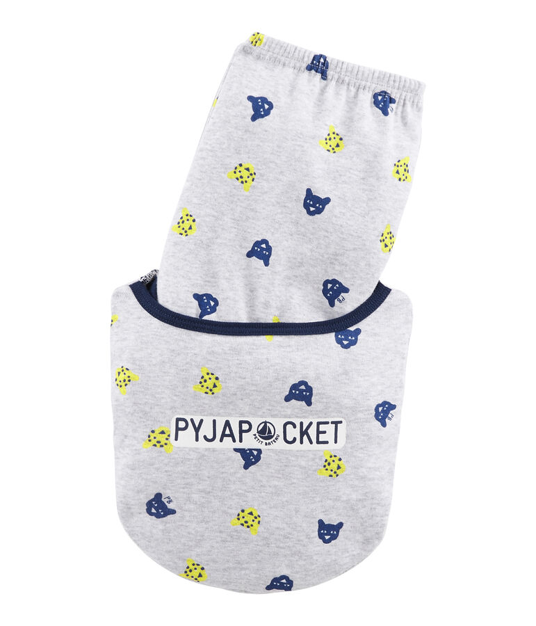 Jongenspyjama van ribstof grijs/multicouleur