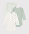 Setje met drie katoenen body's met lange mouw en walvissenprint voor baby's variante 1