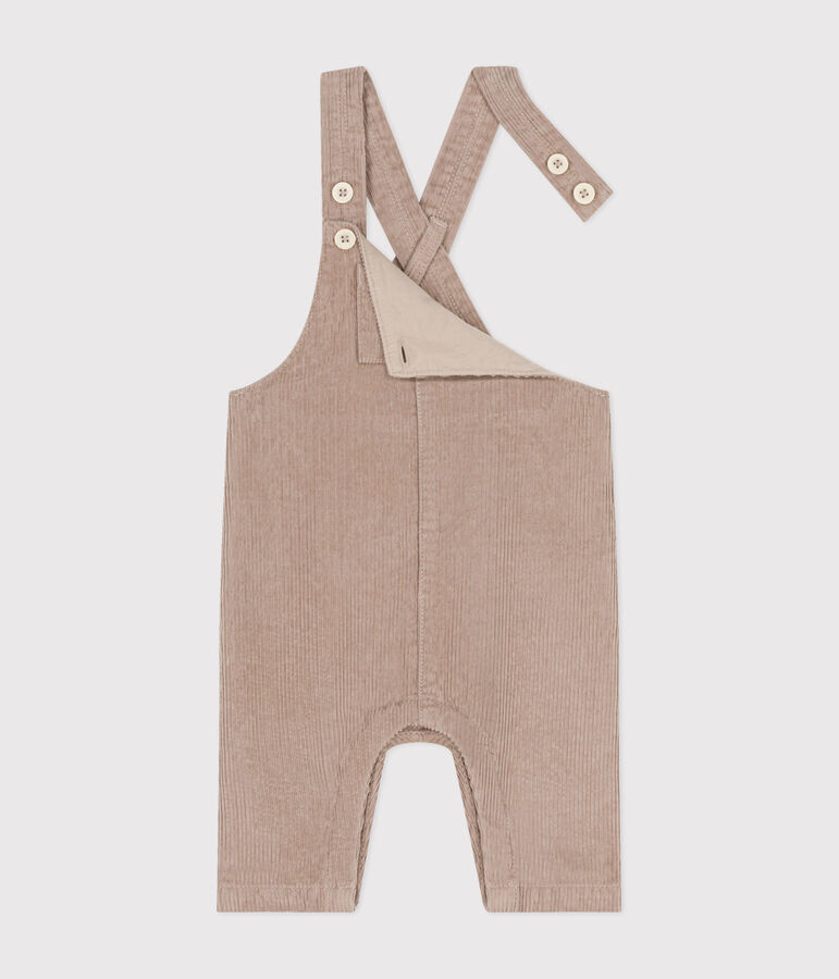 Fluwelen tuinbroek voor baby's beige