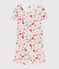Katoenen pyjamashort met bloemenprint voor kinderen wit MARSHMALLOW/wit MULTICO