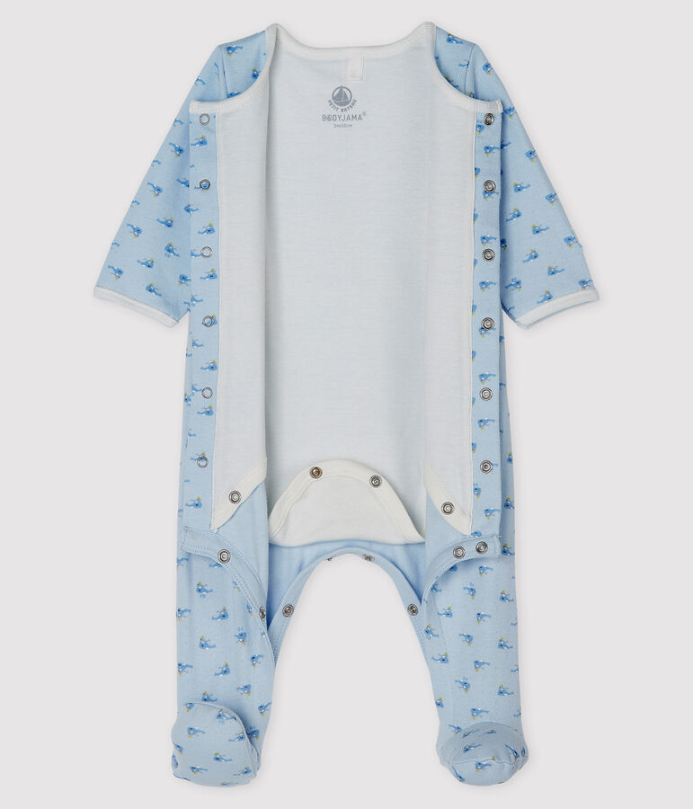 Bodyjama b&eacute;b&eacute; en tubique bleu FRAICHEUR/blanc MULTICO