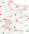 Pyjama petite fille coupe très ajustée en côte blanc MARSHMALLOW/blanc MULTICO