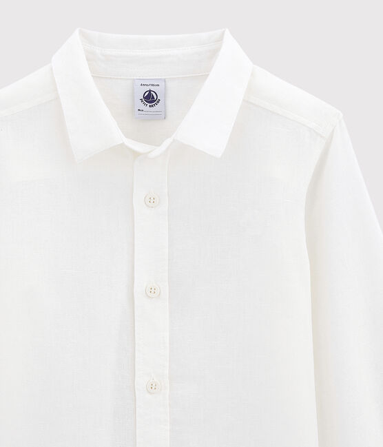 Jongensshirt van oxford stof wit ECUME