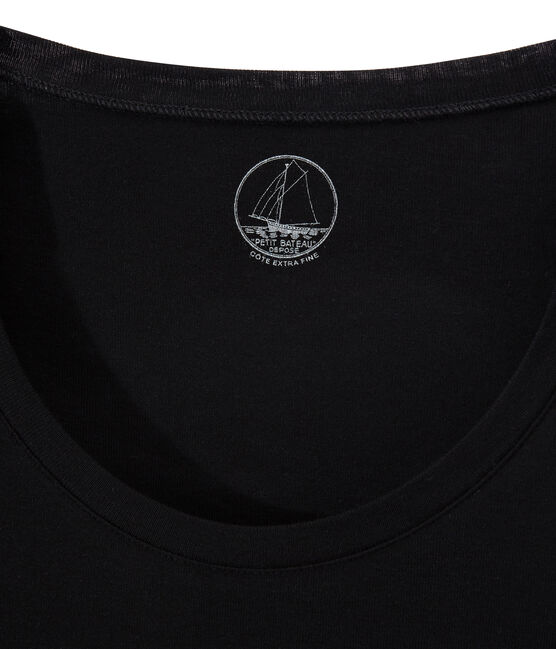 Dames-t-shirt met lange mouwen in licht katoen zwart NOIR