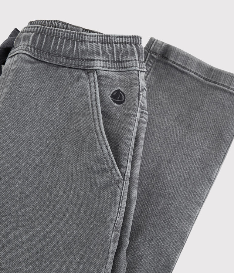 Broek in verantwoord denim voor jongens, regular fit grijs