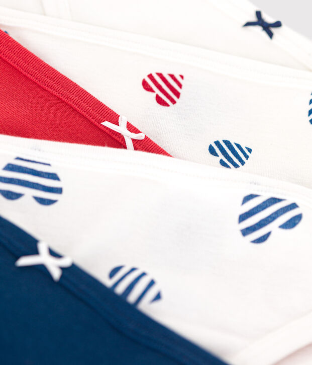 Setje van 5 katoenen damesonderbroekjes met hartjesprint multicouleur