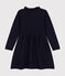 Robe manches longues en tricot enfant fille bleu SMOKING