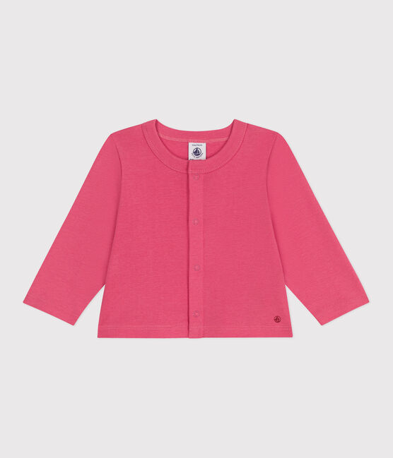 Cardigan bébé en coton uni rose PEONIA