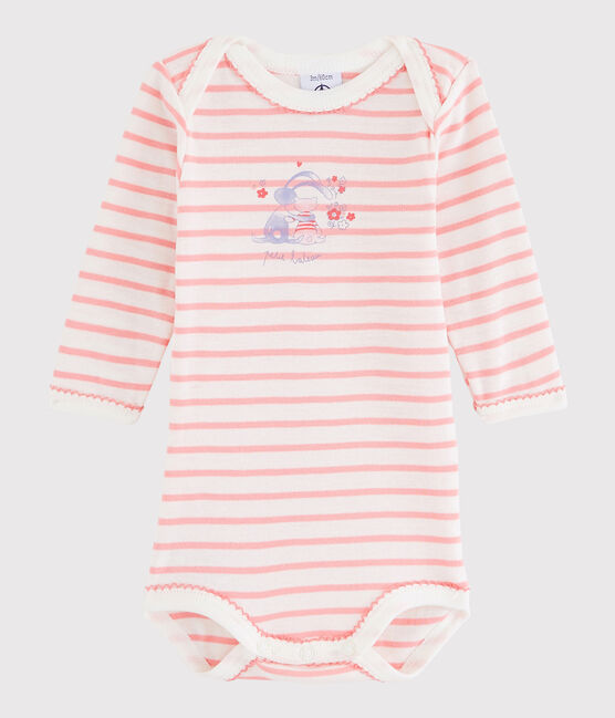 Body manches longues bébé fille blanc LAIT/rose GRETEL