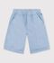 Bermuda short enfant en coton uni bleu