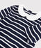 Katoenen jurk met korte mouwen voor meisjes blauw SMOKING/wit MARSHMALLOW