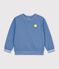 Sweatshirt enfant en coton uni bleu