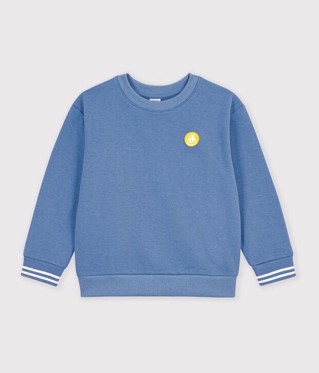 Sweatshirt enfant en coton uni bleu