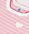 Robe enfant en coton manches courtes &agrave; rayures rose/blanc