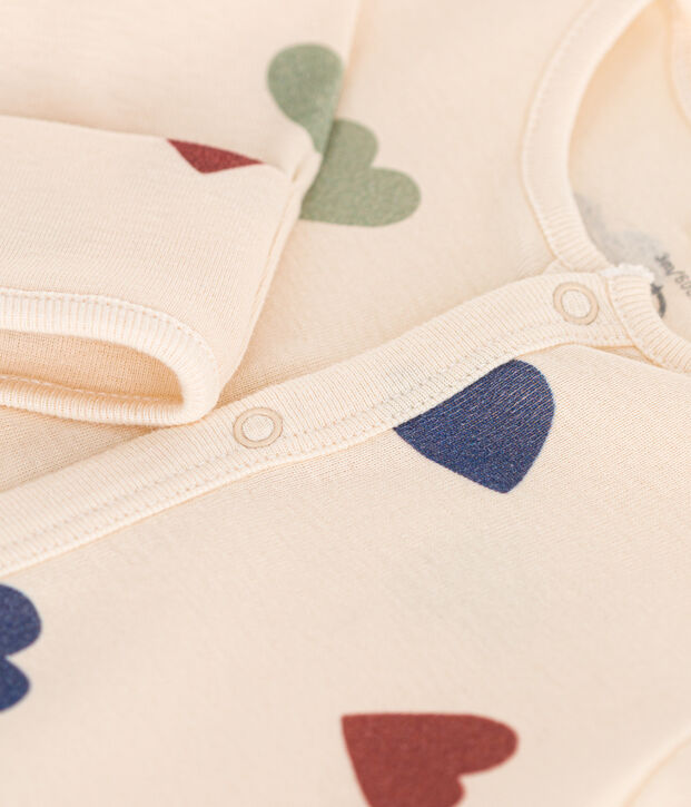 Combisac imprim&eacute; tric&oelig;urs en coton b&eacute;b&eacute; &eacute;cru/multicouleur