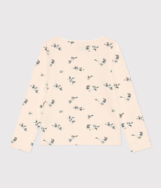 Tee-shirt manches longues en coton imprimé fleuri enfant fille blanc AVALANCHE/ MULTICO
