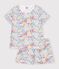 Pyjama short enfant en coton &agrave; fleurs blanc/multicouleur