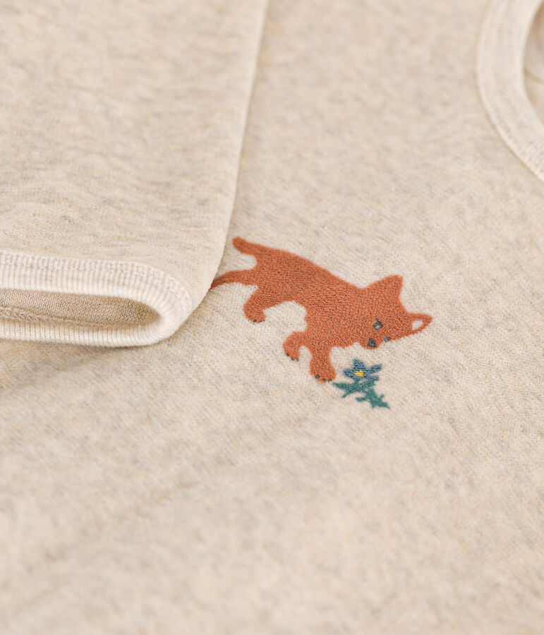 Pyjama en velours b&eacute;b&eacute; beige