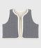 Gilet bébé en coton milleraies et sherpa sans manche MILK/ MULTICO