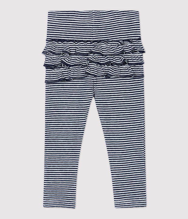 Katoenen babylegging. blauw/wit