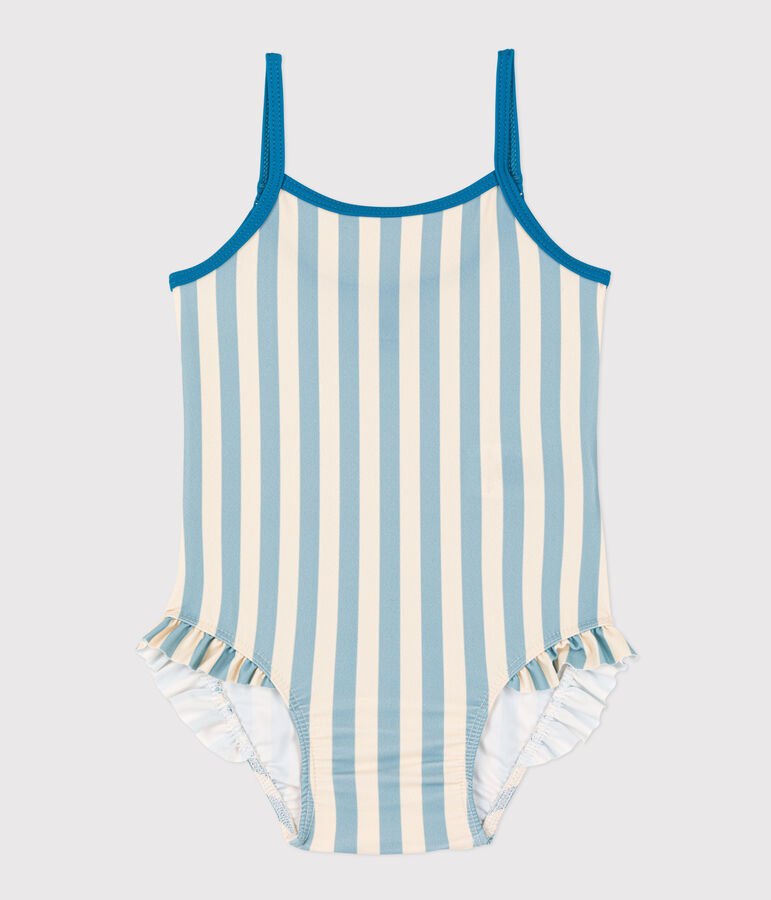 Maillot de bain 1 pi&egrave;ce b&eacute;b&eacute; en mati&egrave;re recycl&eacute;e vert/&eacute;cru