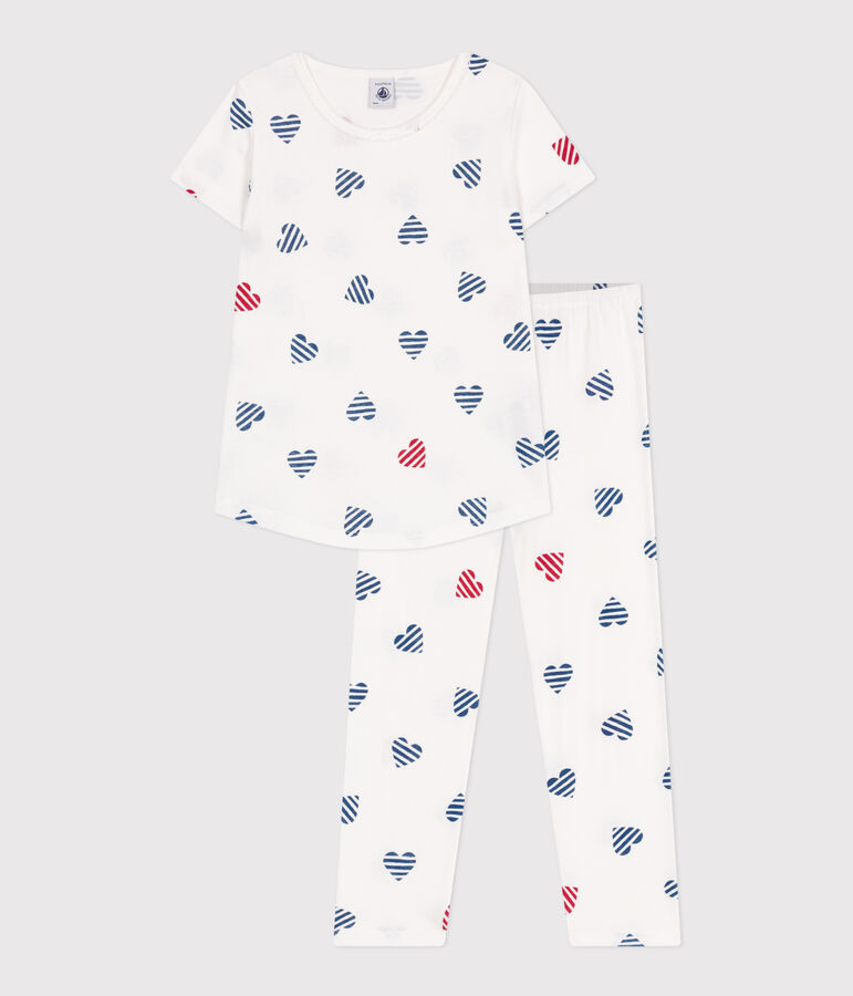 Pyjama enfant en coton blanc/rouge/multicouleur