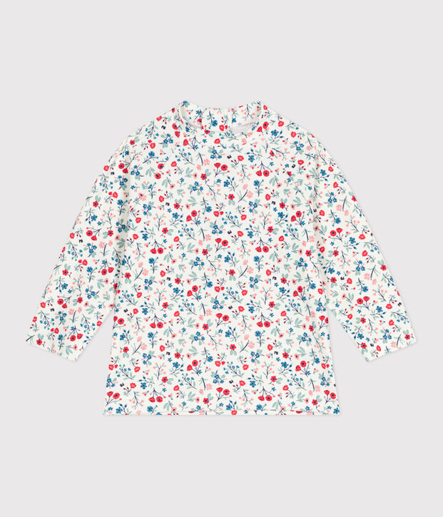 Tee-shirt anti UV b&eacute;b&eacute;, imprim&eacute; fleuri blanc/multicouleur