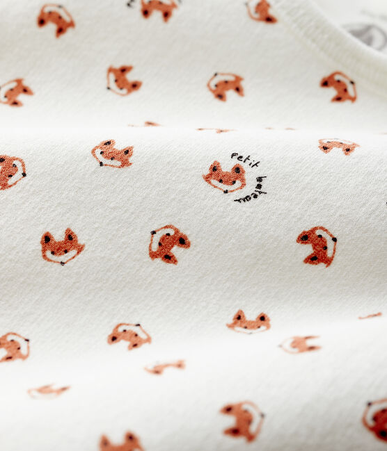Molton babyslaappak met vossenprint wit MARSHMALLOW/wit MULTICO
