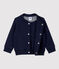 Babyvest in doorgestikte tubic blauw SMOKING