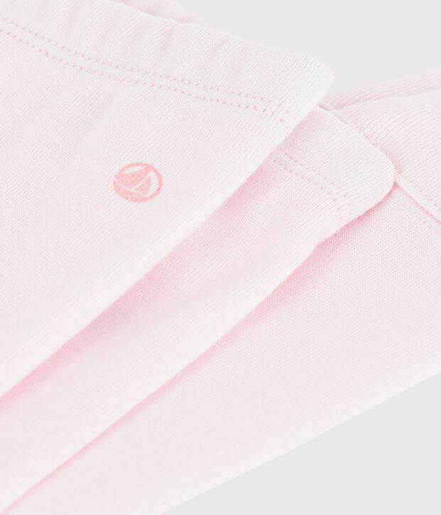 Legging b&eacute;b&eacute; en coton uni rose clair
