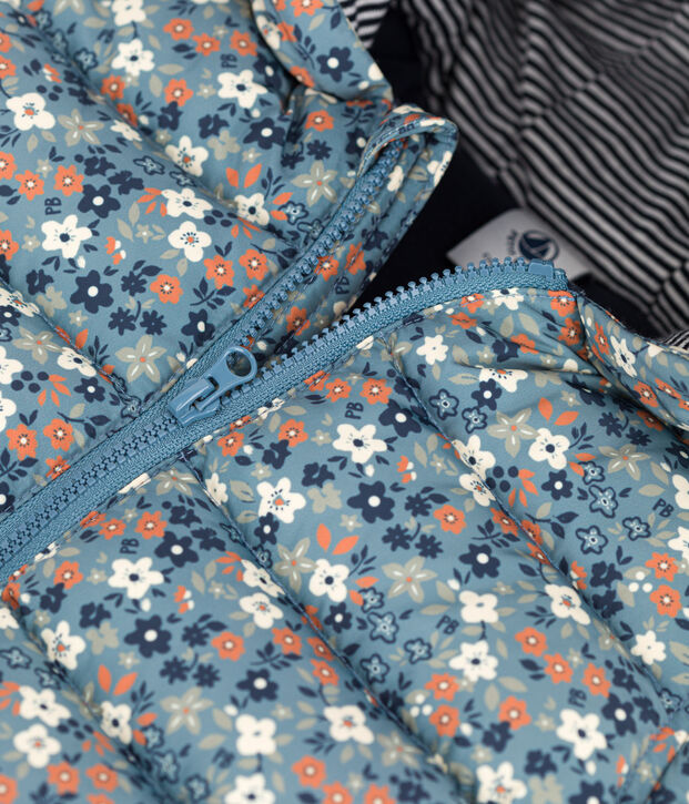 Doudoune recycl&eacute;e b&eacute;b&eacute; imprim&eacute;e bleu/multicouleur